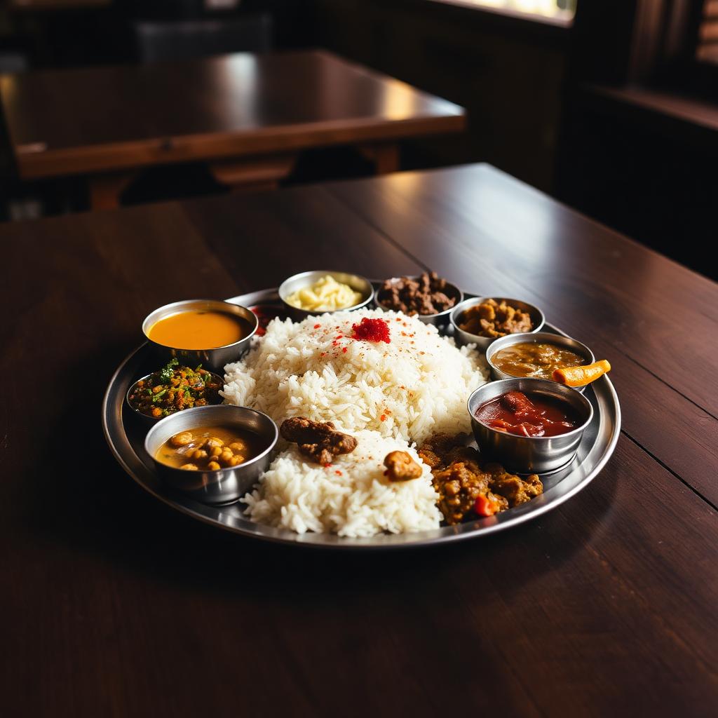 A traditional Nepali thali